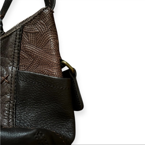 The Sak Espresso Brown Pebble Leather Patchwork Purse - Picture 6 of 8